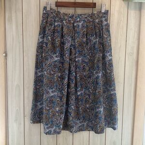 vintage Ship’N shore 14 paisley print midi skirt flowy summer blue king